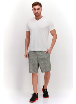 Buy Men Abstract Pattern Basic Shorts, Green in UAE