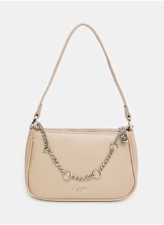 اشتري Zipper Closure Decorative Chain Shoulder Bag في مصر