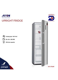Buy " 352 LTR SINGLE DOOR UPRIGHT FRIDGE, 12.43 CU.FT | NOFROST FRIDGE | Silver color | Multi Air Flow | Energy Saving | Hygiene cooling | Inside LED lighting | Model Name: RO1-470LNF " in Saudi Arabia