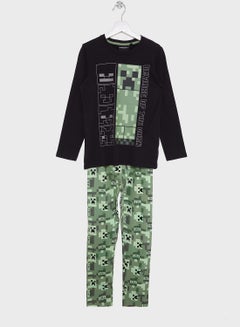Buy Minecraft Boys Printed Long Sleeve Pyjama Set in UAE