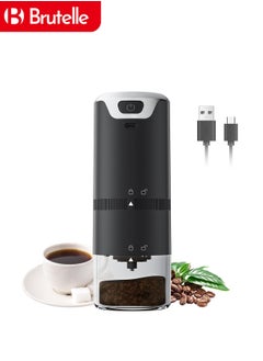 Buy Portable Electric Coffee Grinder USB Rechargeable Burr Coffee Grinder For Home Office Travel Black in Saudi Arabia