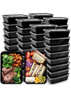 Buy 50-Pack Meal Prep Containers, Reusable Food Storage Containers with Lids,  Disposable Food Containers, BPA-Free, Freezer & Microwave Safe, 900ml/30OZ in Saudi Arabia