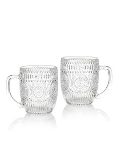 Buy Two Piece Decorative Glass Tea Cups Set in Saudi Arabia