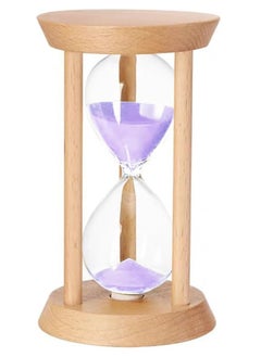 Buy Sand Timer, 30 Minutes Wood Base Hourglass Sandglass Clock for Childrens Teeth Brushing Kitchen Cooking Game School Office Home Decoration (Purple, 30 min) in UAE