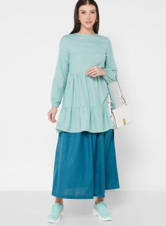 Buy Wide Waistband Detail High Waist Skirt in Saudi Arabia