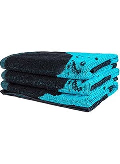 Buy Multi-Purpose Towel Set Of 3 Pcs 100% Cotton 50 x 50  cm-Blue in Egypt