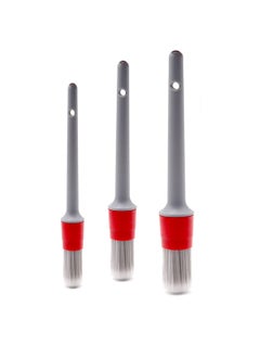 Buy Detailing Brush Set - 3 Pcs Soft Automotive Detail Brushes, Different Sizes Car Detailing Brushes for Cleaning Wheels, Engine, Interior, Air Vents, Car, Motorcy Grey in UAE