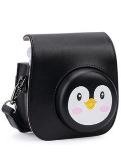 اشتري PU Leather For Instax Camera Compact Case for Fujifilm Instax Mini 11/9/8/8+ Instant Film Camera Black Penguin في السعودية