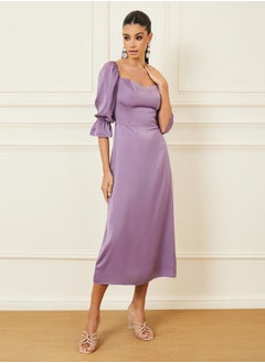 Buy Solid Sweetheart Neck A-Line Midi Dress in Saudi Arabia