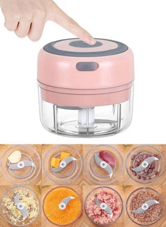 Buy Wireless Portable Electric Food Chopper 100ml, Perfect For Garlic Ginger Onion Meat Nuts Etc, This Food Processor Works As Garlic Mincer Ginger Masher Onion Chopper Chili Crusher Mixer, Cutter, Slicer in Saudi Arabia