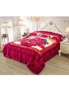 Buy 2 Ply embossed super soft printed raschel blanket warm and comfortable to sleep 15 lbs in UAE