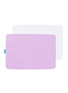 Buy Pack And Play Sheets Fitted 2 Pack Portable Playard Sheets Ultra Soft Microfiber Pack And Play Sheets Mini Crib Sheet White & Lavender Preshrunk in UAE