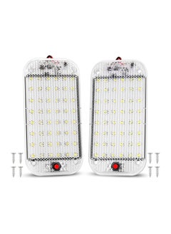 اشتري إضاءة داخلية LED، قطعتان 10 وات 48 مصباح LED داخلي ساطع عالمي مع مفتاح تشغيل/إيقاف، لسيارة فان شاحنة لوري قارب قافلة منزل متنقل قبة سقف ضوء، رفيع للغاية من الكريستال الساطع في السعودية