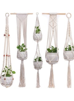 Buy Hanging Planter,Set of 6 Plant Hanger Baskets,Flowerpot Net Bag Indoor Hanging Planters Handmade Cotton Rope,Flower Pot Holder for Plants Indoor Outdoor Home Decor in UAE