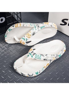 Buy New Thickened Outer Flip Flops Printing Beach Slippers in UAE