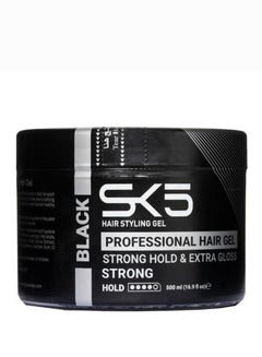 Buy Hair styling gel for strong hold and natural shine black 500 ml in Saudi Arabia