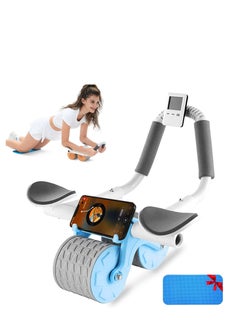 Buy Automatic Rebound Ab Abdominal Exercise Roller Wheel, with Elbow Support and Timer, Abs Roller Wheel Core Exercise Equipment, for Men Women in UAE