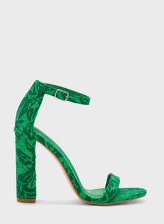 Buy Printed Block Heeled Sandals in UAE