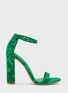 Buy Printed Block Heeled Sandals in Saudi Arabia