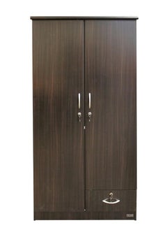 Buy 2 Door Modern Stylish  Wooden Wardrobe Cabinet,Cupboard Of Engineered Wood With 1 Lockable Drawer Perfect Heavy Duty Color Wenge in UAE