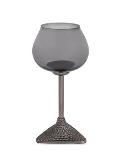 Buy Waltz Candle Holder, Black - 13.5x28 cm in UAE