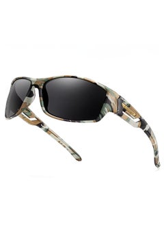 Buy Camouflage Green Military Style Sunglass for Men and Women, UV400 Polarized Outdoor Sunglasses for Cycling, Fishing, Hunting, Running, Offroad Driving in Saudi Arabia