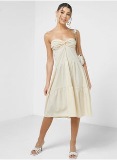 Buy Strapless A-Line Midi Dress in UAE