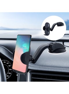 Buy Car Phone Holder Dashboard Adjustable Car Mobile Stand Windshield Car Cradle Suction Compatible For All Types of Mobiles in UAE