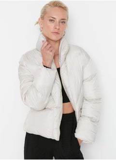 Buy Zip Detail Button Down Jacket in UAE