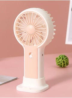 Buy Portable Mini Fan USB Rechargeable Cute 1.5W Small Electric Fan For School ( Pink ) in Egypt