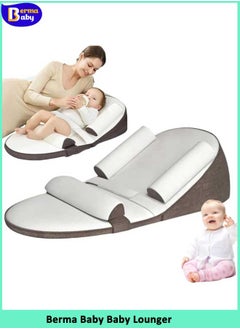 اشتري Baby Lounger, Infant Travel Bed, Baby Sleeping Nest, Baby Nursing Crib Wedge Sleep Pillow,Anti Reflux Pillow, 0-30° Height Adjustable Relieves Vomiting Milk, Intestinal Colic, Side Rails (Khaki) في السعودية