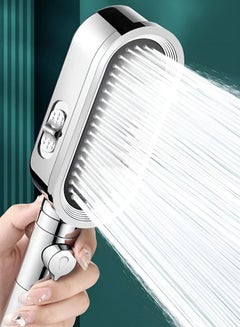 Buy Shower Head, High Pressure Shower Heads with 3 Spray Modes, Powerful Square Shower Head, Single Hand Adjustable, Easy Limescale Removal, Universal Water Saving Large Shower Head in UAE