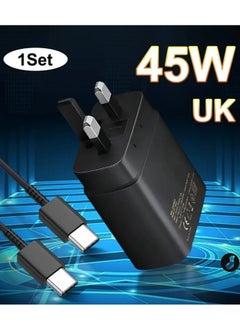 اشتري New 45W Super Fast Charger: USB-C Wall Adapter with 5A Cable for Samsung Devices في الامارات