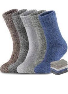 Buy A set of thick wool winter socks of high quality, soft, warm, comfortable and thick, designed for winter (6 pairs) in Saudi Arabia