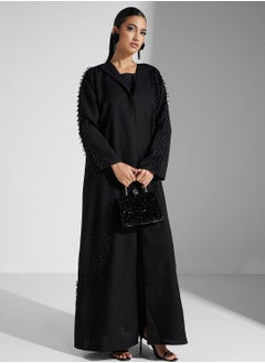 Buy Embellished Lace Detail Abaya in Saudi Arabia