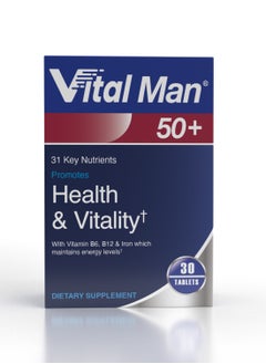 Buy Man 50+ Multivitamin For Man Health, Active Lifestyle And Vitality 30 Tablets in UAE