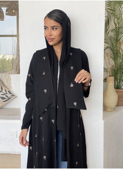 Buy The golden roses abaya is luxurious and wonderful, with a cloche cut, embroidered in gold in Saudi Arabia