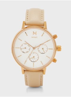 Buy Nude Leather Analog Watch in UAE