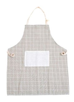 Buy Fashionable Without Sleeve Oil Proof Apron Grey/White 60 x 72centimeter in Saudi Arabia