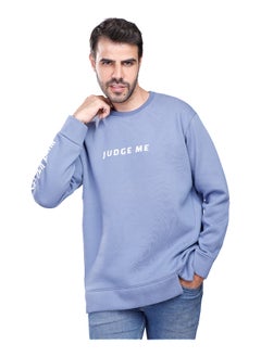 اشتري Coup Loose Fit Printed SweatShirt For Men Color Indigo في مصر