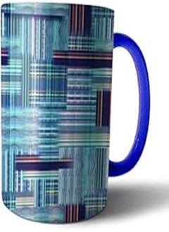 Buy Printed Multicolor Mug - Blue Handle, 24092021.3524 in Egypt