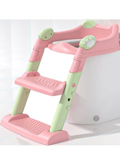 اشتري Potty Training Seat with Step Stool Ladder, Potty Training Toilet for Kids Boys Girls, Toddlers - Comfortable and Safe Potty Seat with Non-Slip Pad (Pink) في السعودية