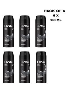 اشتري Axe Black Body Spray 150ml Pack of 6 في الامارات