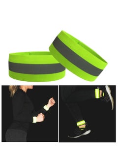 Buy Reflective Band High Visibility Elastic Wristbands Outdoor Sports Running Cycling Night Warning Wrist Band (Green) in UAE