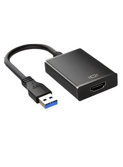اشتري محول USB 3.0 إلى HDMI بدقة HD 1080P ، محول رسومات صوت فيديو أسود في الامارات