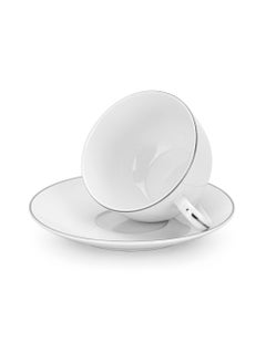 Buy Tea Cup And Saucer Aleksa  White  250ml in UAE