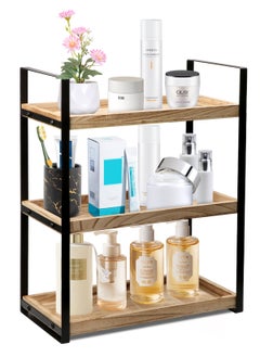 Buy 3-Tier Countertop Organizer for Bathroom Counter Stylish Wood Bathroom Vanity Organizer Shelf Storage - The Perfect Addition to Your Bathroom Counter Decor in Saudi Arabia