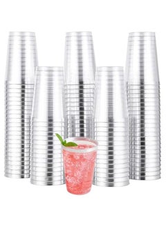 Buy Pack of 100 12 oz Silver Rimmed Clear Plastic Tumblers - Disposable Cups for Weddings, , Thanksgiving - Elegant Silver Plastic Party Cups in Saudi Arabia