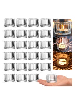 Buy Clear Tealight Candle Holder Set of 24, Clear Glass Tealight Candle Holders for Wedding Party, Tea Light Candles Holder Bulk for  Centerpiece Thanksgiving  Party (2 X1.4, Clear) in Saudi Arabia