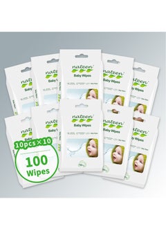 Buy Nateen Baby Wipes,100pcs Individual Pack Baby Wet Wipes,Ultra-Pure Water Wipes for Baby,Easy Carry Out Wipes Travel Size,Specific for Mouth and Hands Cleaness. in UAE